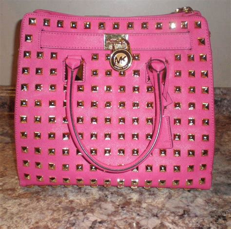 hot pink studded michael kors purse|Michael Kors bradshaw shoulder bag.